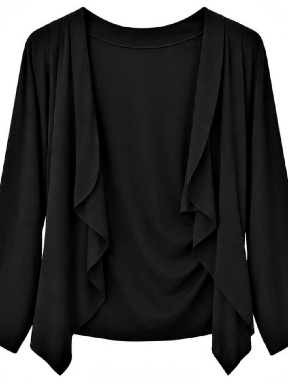 Black Draped Front Blouse